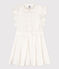 Vestido sin mangas de tejido milrayas para niña blanco MARSHMALLOW
