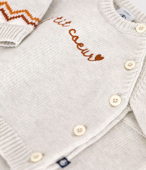 Conjunto de 2 piezas de punto tricotado con estampado P'tit C&oelig;ur para beb&eacute; beige/multicolor