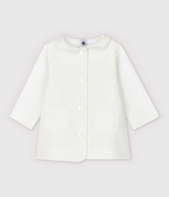 Chaqueta de vestir de urdimbre y trama de bebé niña blanco MARSHMALLOW