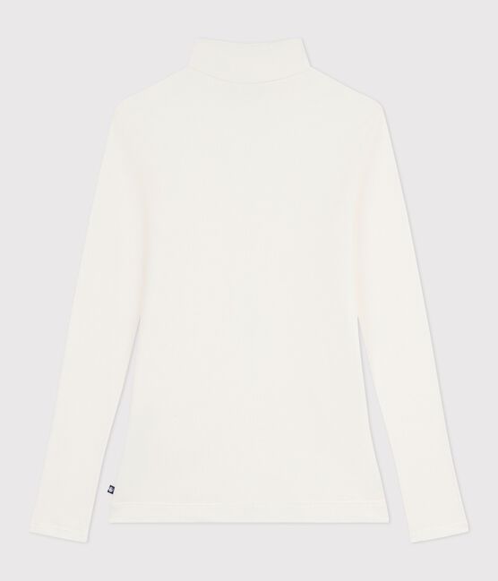 Camiseta de cuello alto Icónica de lana y algodón para mujer crudo MILK