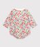 Pelele corto de algod&oacute;n estampado de flores para beb&eacute; blanco/multicolor
