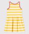 Vestido sin mangas de algodón a rayas para niña amarillo ORGE/blanco MARSHMALLOW