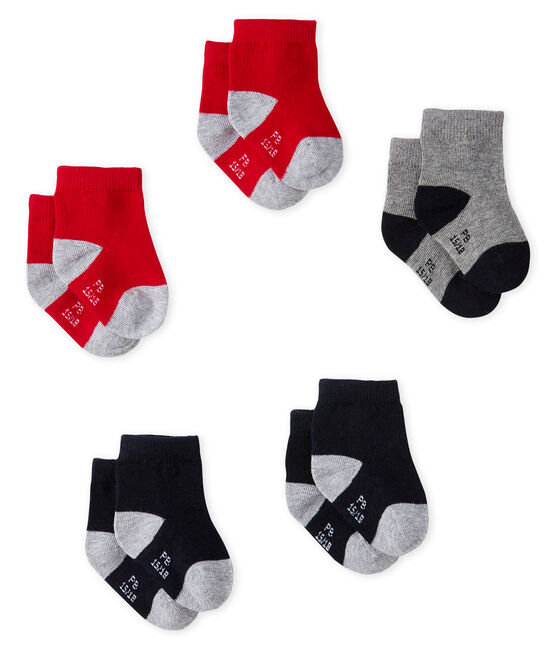 Lote de 5 pares de calcetines básicos para bebé niño variante 1
