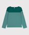 Camiseta marinera de algod&oacute;n para mujer verde/blanco