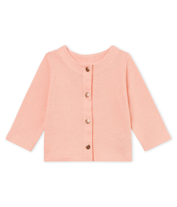 C&aacute;rdigan de algod&oacute;n/lino para beb&eacute; ni&ntilde;a rosa