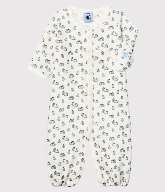 Mono saco para bebé de punto blanco MARSHMALLOW/azul TOUDOU/ MULTICO