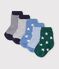 5 pares de calcetines de algod&oacute;n con estampado de estrellas y rayas para beb&eacute; multicolor