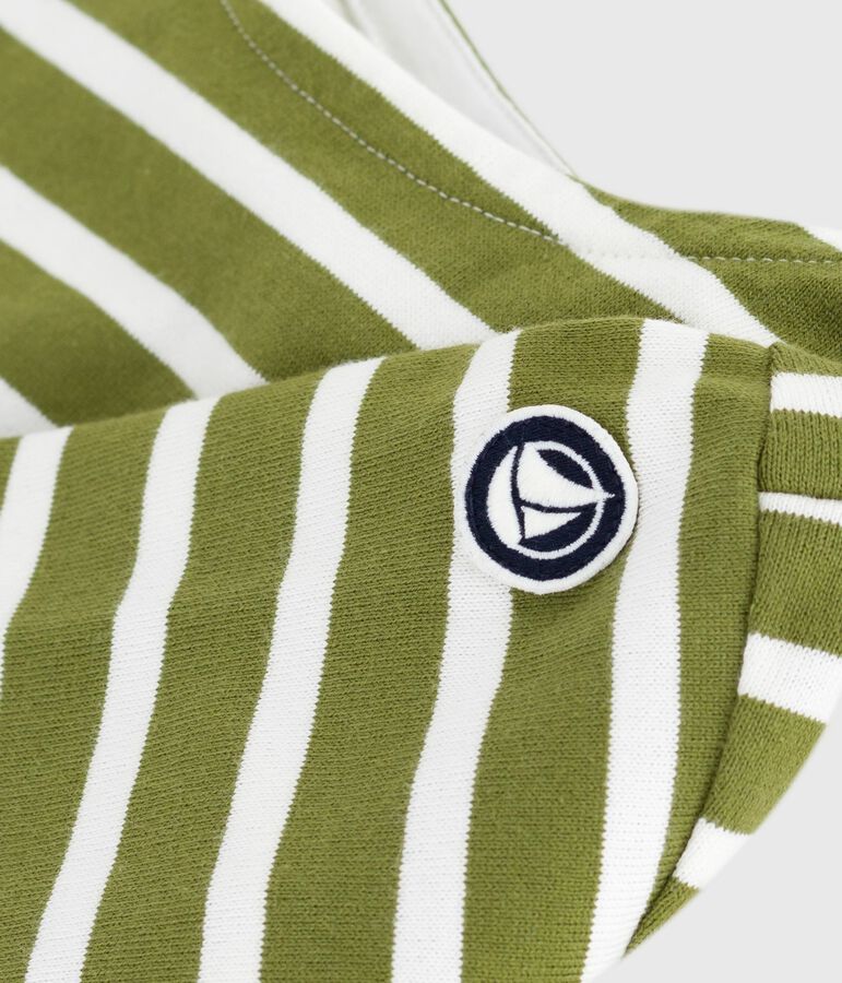 Marinera infantil de algod&oacute;n verde/crudo