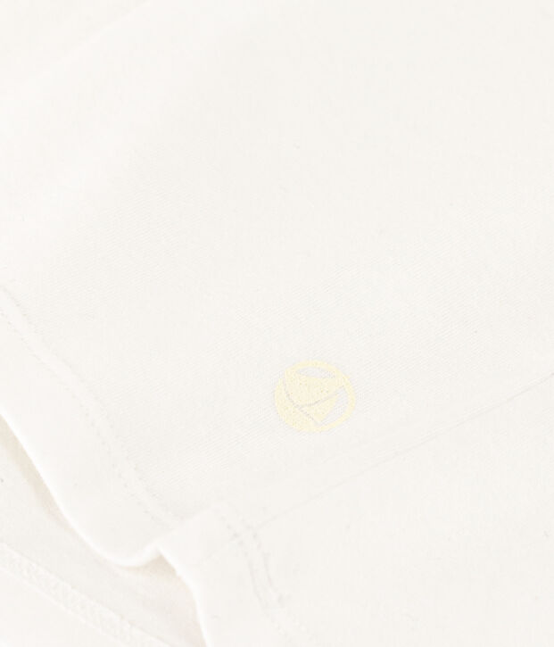 Camiseta LA RECTA de algod&oacute;n con cuello de pico para mujer blanco