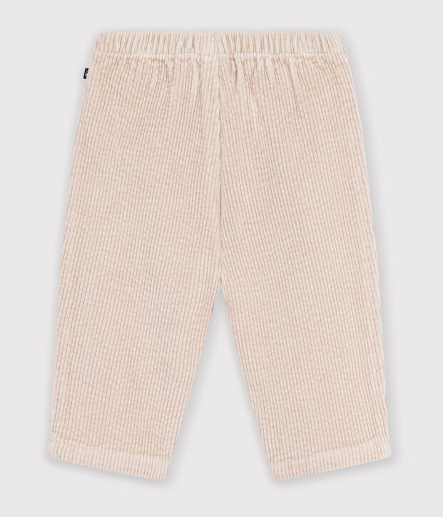 Pantal&oacute;n de terciopelo liso para beb&eacute; crudo