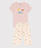 Pijama corto de algodón con animales para niña rosa SALINE/blanco MULTICO