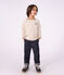 Camiseta infantil de manga larga a rayas beige/crudo/beige