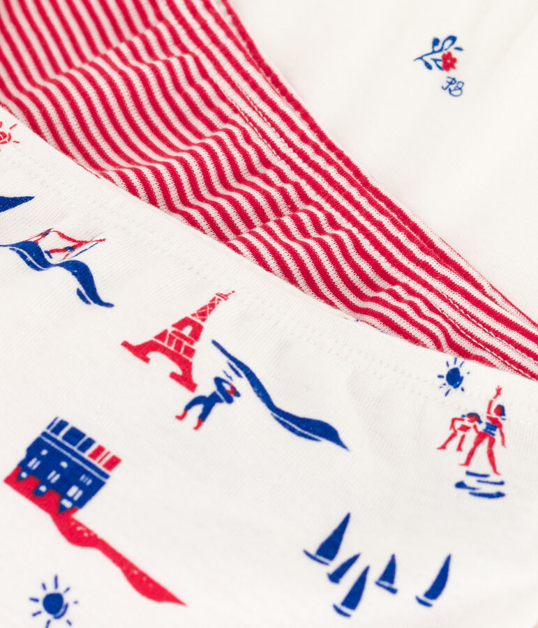 Juego de 3 culottes Par&iacute;s de algod&oacute;n para ni&ntilde;a multicolor