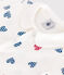 Mono corto de algodón con cuello con corazones a rayas para bebé blanco MARSHMALLOW/blanco MULTICO