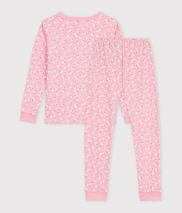 Pijama infantil muy ajustado de algod&oacute;n con estampado rosa/multicolor