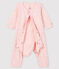 Bodi pijama sin pies con pequeñas estrellas de bebé niña de algodón orgánico rosa FLEUR/gris CONCRETE