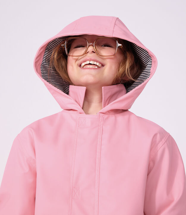 Chubasquero ic&oacute;nico liso infantil rosa