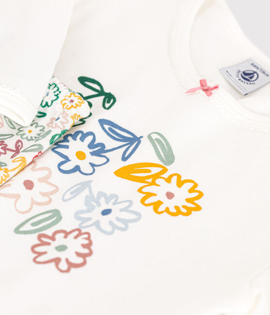 Pijama infantil de algodón blanco MARSHMALLOW/blanco MULTICO