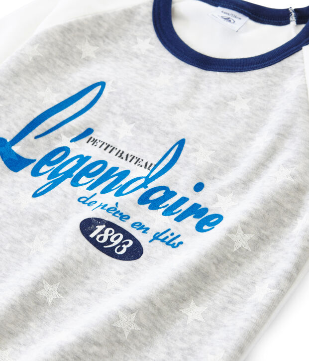 Pijama de terciopelo para ni&ntilde;o peque&ntilde;o azul/multicolor