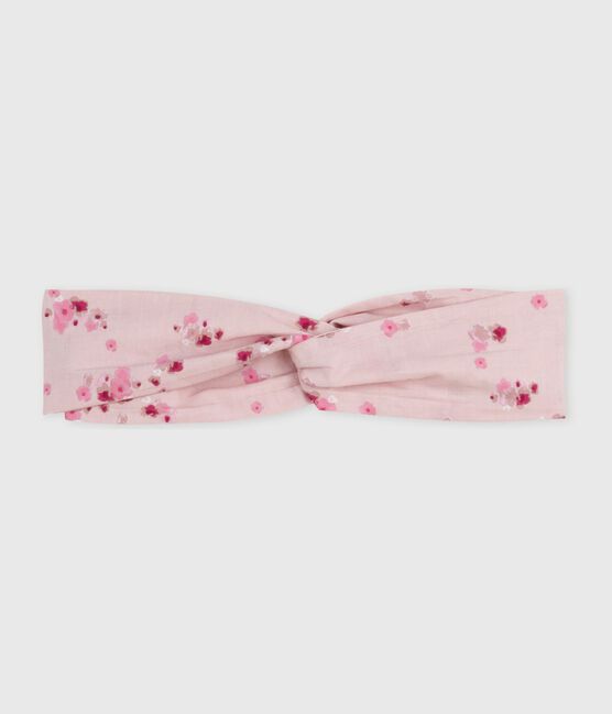 Diadema de popelina con estampado de flores para bebé rosa JOLI/blanco MULTICO