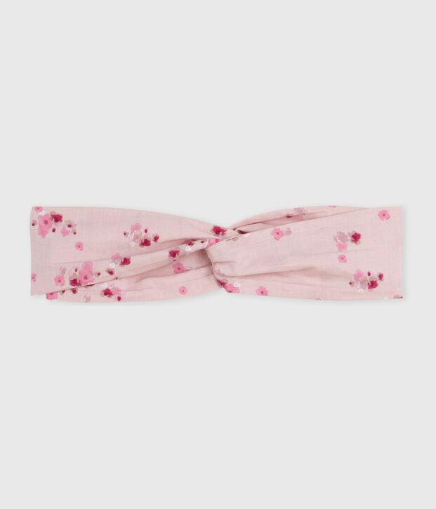 Diadema de popelina con estampado de flores para beb&eacute; rosa/multicolor