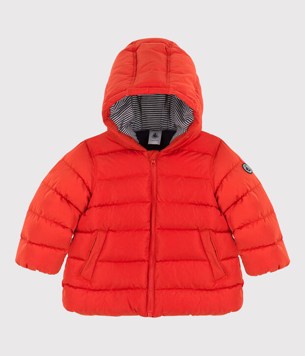 Chaqueta acolchada reciclada para beb&eacute; naranja