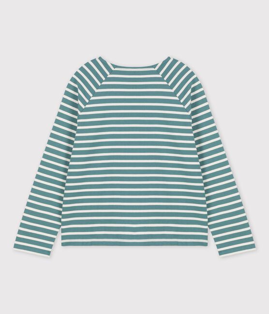 Jersey abotonado de algodón de mujer verde BRUT/blanco AVALANCHE
