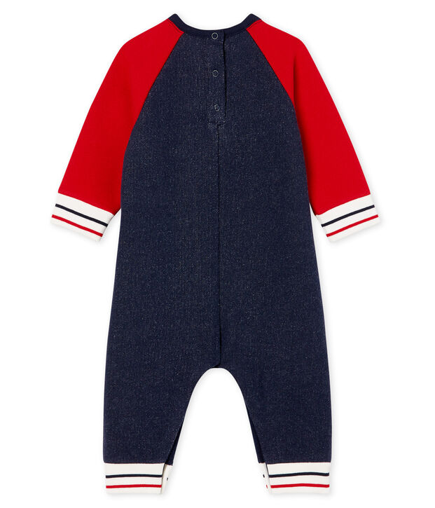 Mono largo en mulet&oacute;n para beb&eacute; ni&ntilde;o azul/rojo