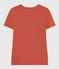 Camiseta La Icónica lisa de algodón con cuello de pico para mujer marron FAMEUX