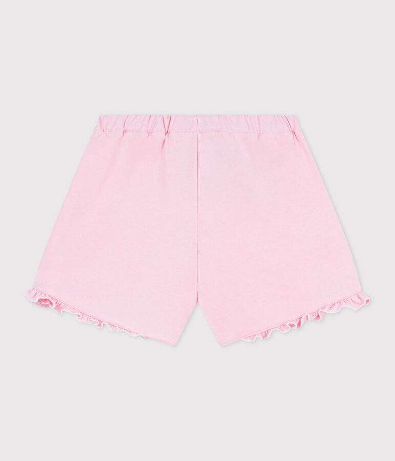 Shorts infantiles de algod&oacute;n liso rosa