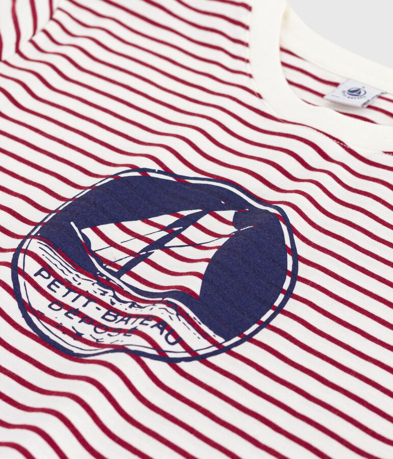 Camiseta Recta de algod&oacute;n de manga corta para mujer rojo/rojo