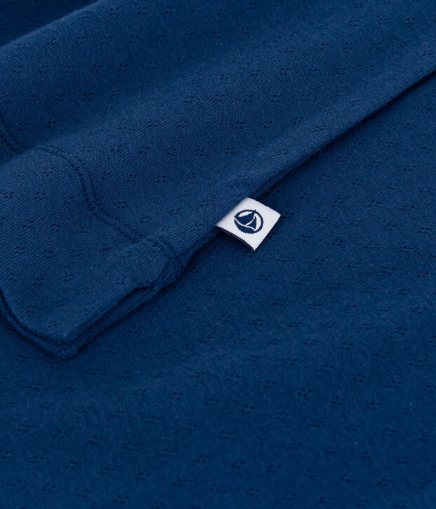 Camis&oacute;n de algod&oacute;n de manga corta para mujer azul