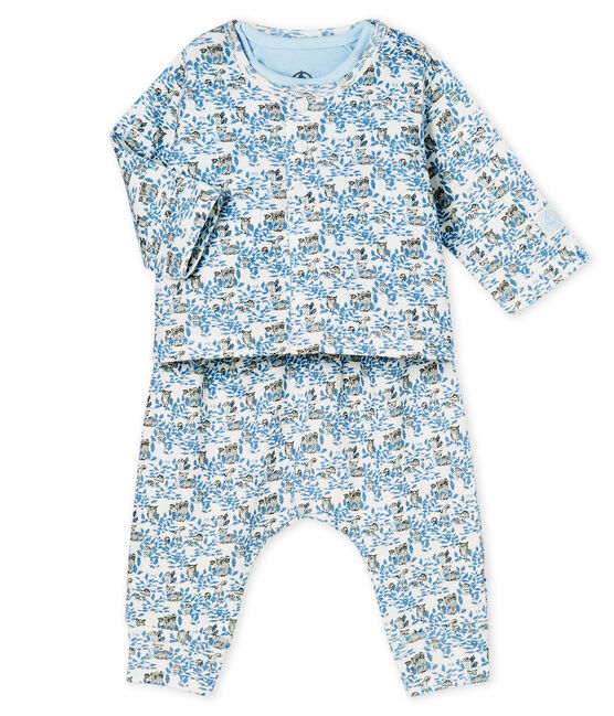 Conjunto de tres piezas para bebé niño de punto blanco MARSHMALLOW/blanco MULTICO