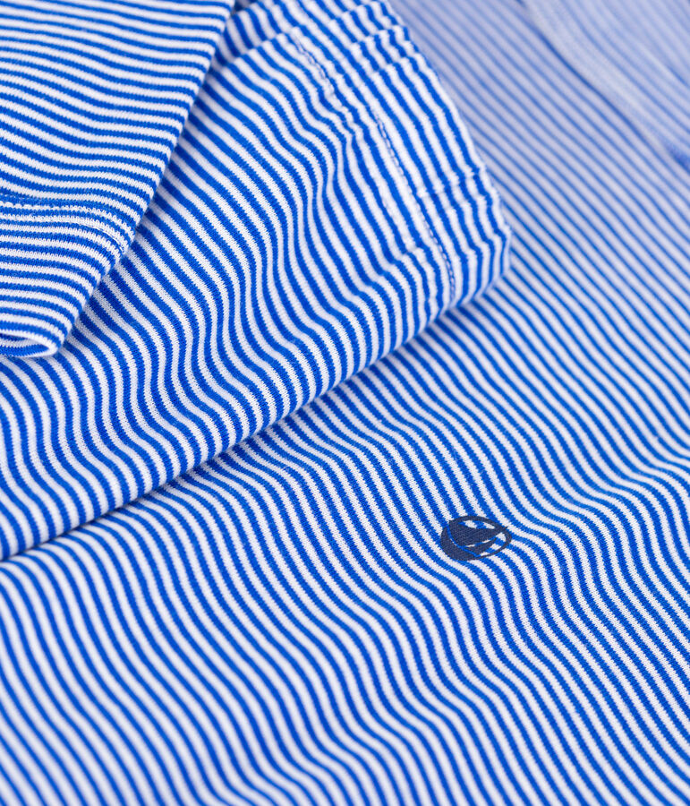 Pijama infantil de algod&oacute;n a rayas azul/blanco