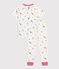 Pijama infantil de algodón de manga corta y pierna larga con estampado blanco MARSHMALLOW/blanco MULTICO