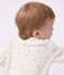 Pijama sin pies de algodón calado con cuello estampado de flores para bebé blanco MARSHMALLOW/blanco MULTICO