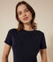 Camiseta Iconique de manga corta de punto liso para mujer azul SMOKING