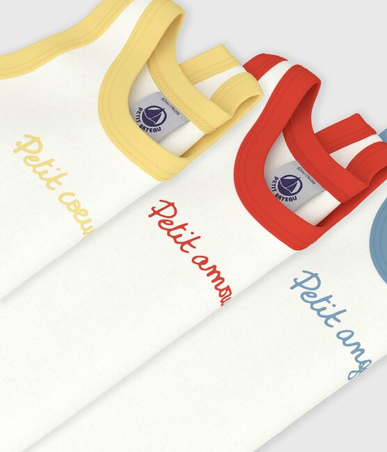 Juego de bodies sin mangas lisos de algodón para bebé variante 1