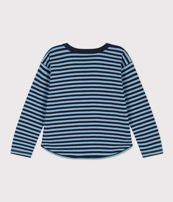 Camiseta de manga larga de tejido túbico de niño SMOKING/ AZUL