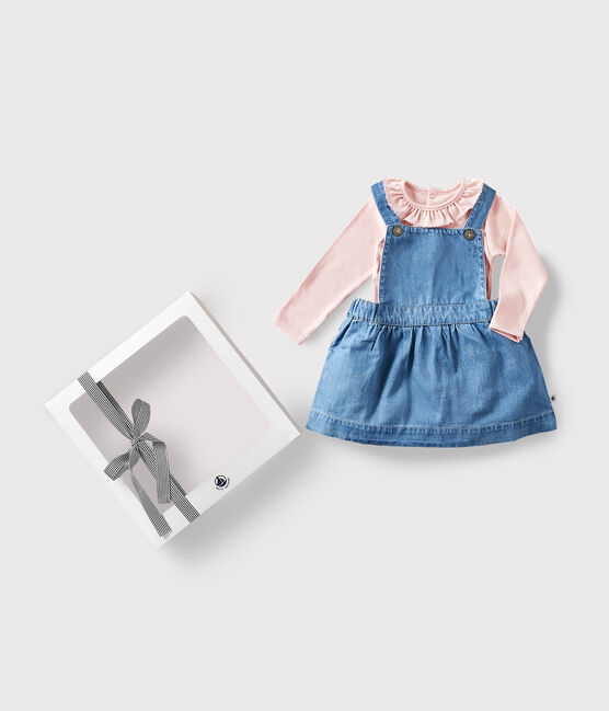 Estuche regalo para bebé con body y vestido variante 1