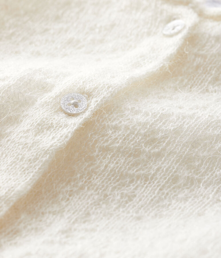C&aacute;rdigan de tejido de punto de beb&eacute; blanco MARSHMALLOW