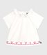 Blusa de popelina de algodón de manga corta con bordado de corazones para bebé