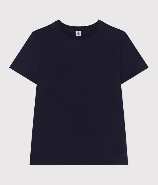 Camiseta Recta de algodón liso para mujer azul SMOKING