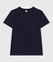 Camiseta Recta de algodón liso para mujer azul SMOKING