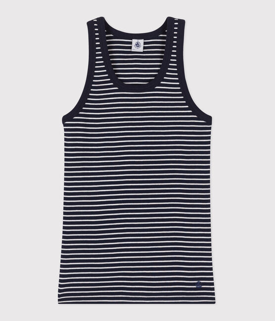 Camiseta de tirantes La Icónica de algodón a rayas para mujer azul SMOKING/blanco MARSHMALLOW