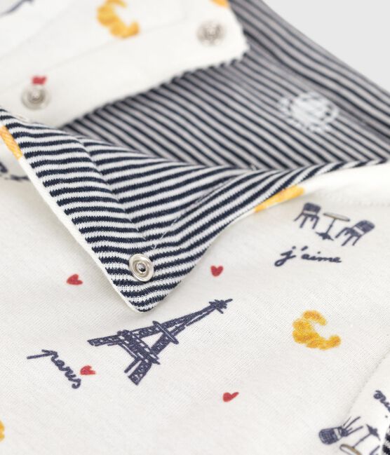 Chaleco reversible de algodón estampado para bebé MARSHMALLOW/ ADRIATIC