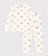 Pijama de terciopelo con corazón para niña