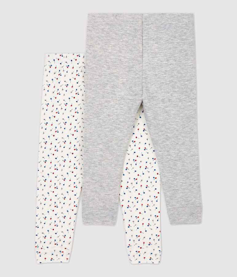 Juego de 2 leggings de algod&oacute;n de beb&eacute;. multicolor