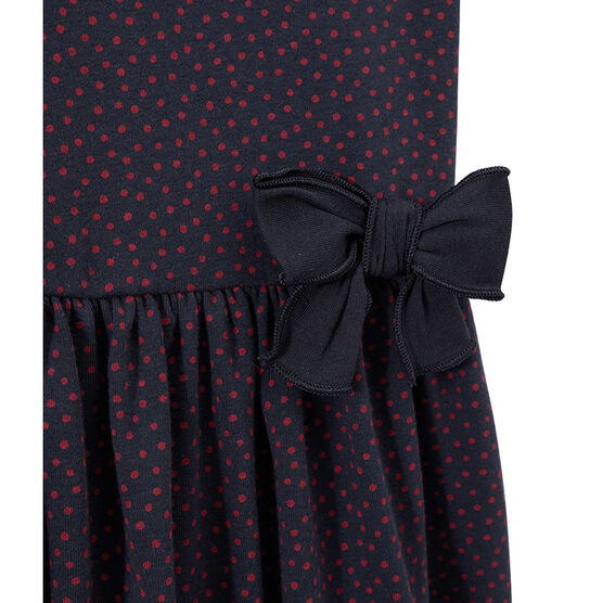 Vestido a topos para niña blanco MARSHMALLOW/azul BRUT/ MULTICO