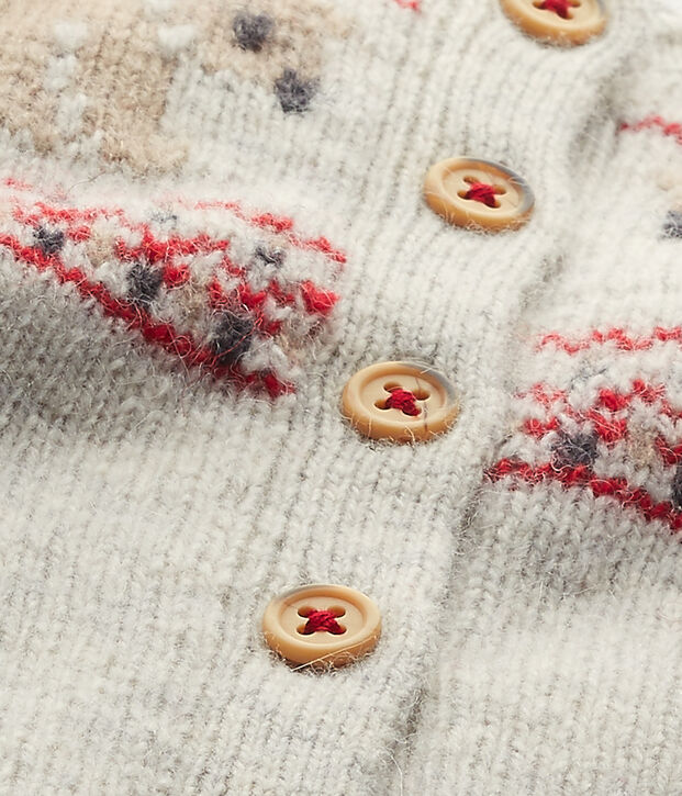 Cardigan en tricot para beb&eacute; unisex beige